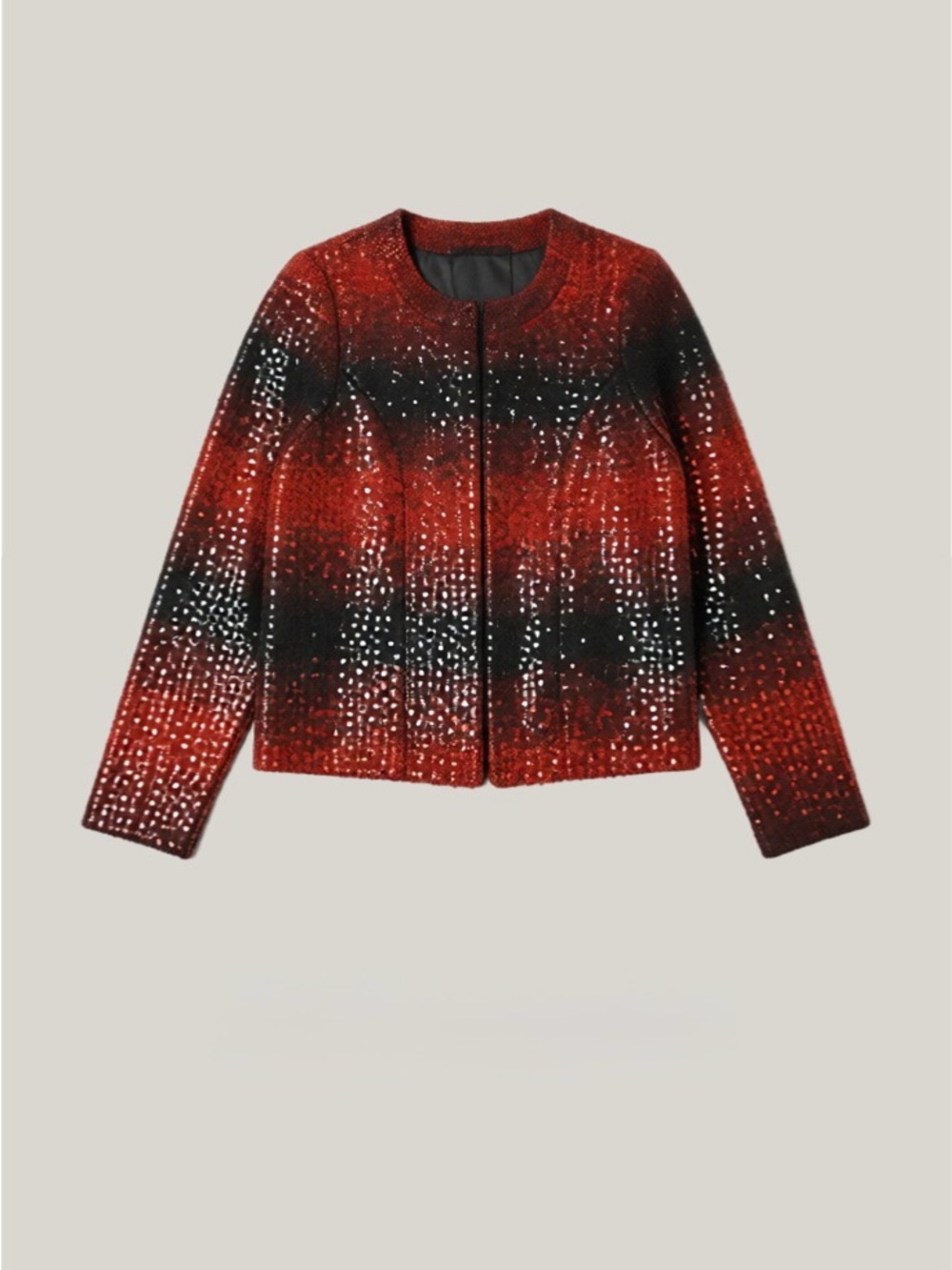 Animale Red and Black Gradient Knit Jacket
